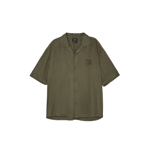 Cropp - Zielona koszula z krótkim rękawem - zielony ze sklepu Cropp w kategorii Koszule męskie - zdjęcie 171474319