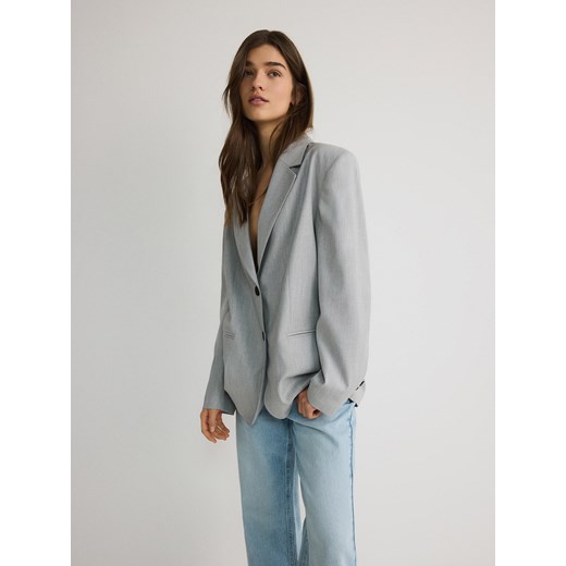 Reserved - Jednorzędowa marynarka z wiskozą - jasnoszary Reserved S Reserved