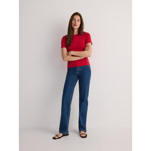 Reserved - T-shirt z modalem - czerwony Reserved XL Reserved