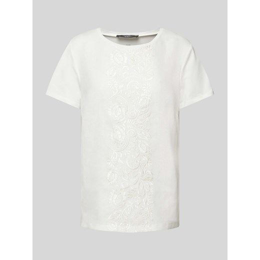 T-shirt z lnu z okrągłym dekoltem model ‘MAGNO’ ze sklepu Peek&Cloppenburg  w kategorii Bluzki damskie - zdjęcie 171475276