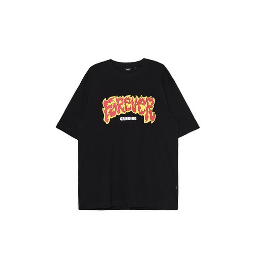 Cropp - Czarna koszulka z nadrukiem Forever grinding - czarny ze sklepu Cropp w kategorii T-shirty męskie - zdjęcie 171475789