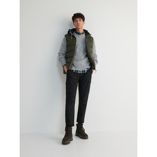 Reserved - Spodnie cargo slim fit - czarny Reserved S Reserved