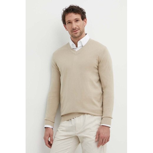 Liu Jo sweter bawełniany kolor beżowy lekki ze sklepu ANSWEAR.com w kategorii Swetry męskie - zdjęcie 171476929