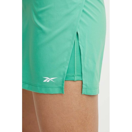 Reebok spódnica sportowa Identity Training kolor zielony mini prosta 100076307 Reebok M ANSWEAR.com