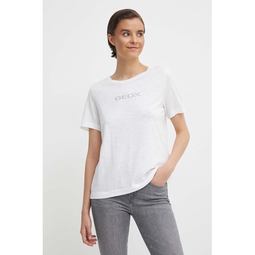 Geox t-shirt W4510G-T3093 W T-SHIRT damski kolor biały ze sklepu ANSWEAR.com w kategorii Bluzki damskie - zdjęcie 171477119
