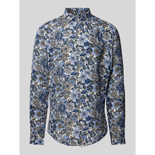 Koszula biznesowa o kroju slim fit z lnu z kwiatowym wzorem ze sklepu Peek&Cloppenburg  w kategorii Koszule męskie - zdjęcie 171477649