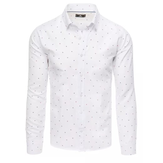 Koszula męska biała Dstreet DX2462 ze sklepu DSTREET.PL w kategorii Koszule męskie - zdjęcie 171480906