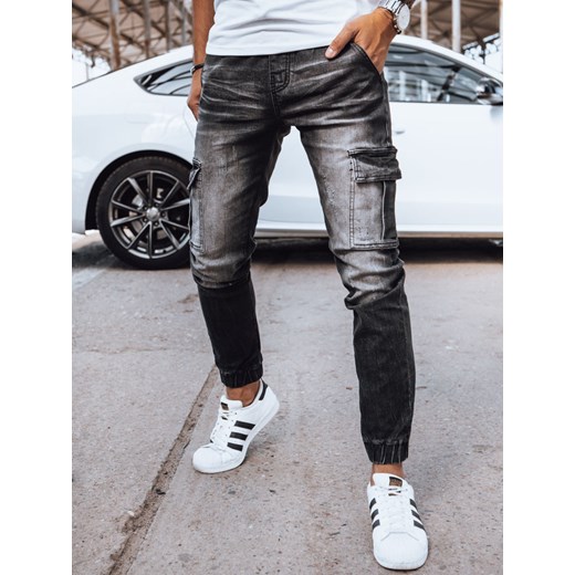 Spodnie męskie jeansowe joggery czarne Dstreet UX4038 ze sklepu DSTREET.PL w kategorii Jeansy męskie - zdjęcie 171481025