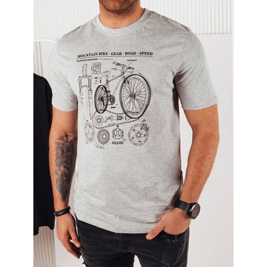 Koszulka męska z nadrukiem szara Dstreet RX5395 ze sklepu DSTREET.PL w kategorii T-shirty męskie - zdjęcie 171481297