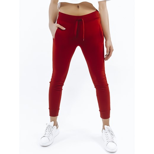 Spodnie damskie dresowe FITS czerwone UY0537 ze sklepu DSTREET.PL w kategorii Spodnie damskie - zdjęcie 171481406