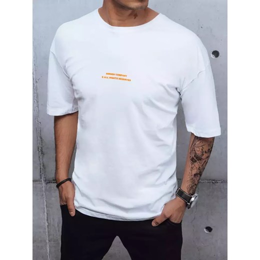 T-shirt męski z nadrukiem biały Dstreet RX4623z ze sklepu DSTREET.PL w kategorii T-shirty męskie - zdjęcie 171482069