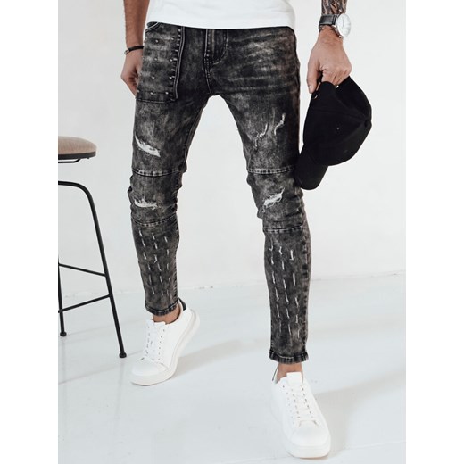 Spodnie męskie jeansowe czarne Dstreet UX4146 ze sklepu DSTREET.PL w kategorii Jeansy męskie - zdjęcie 171482528
