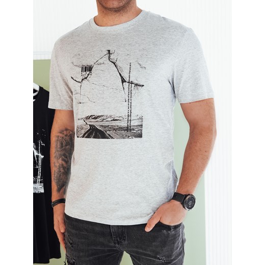 Koszulka męska z nadrukiem szara Dstreet RX5501 ze sklepu DSTREET.PL w kategorii T-shirty męskie - zdjęcie 171482815