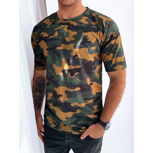 Koszulka męska khaki camouflage Dstreet RX5255 ze sklepu DSTREET.PL w kategorii T-shirty męskie - zdjęcie 171483036