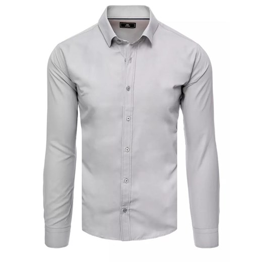 Koszula męska elegancka jasnoszara Dstreet DX2434 ze sklepu DSTREET.PL w kategorii Koszule męskie - zdjęcie 171483385