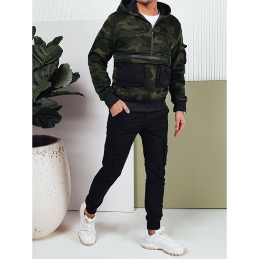 Bluza męska moro z kapturem zielona Dstreet BX5654 Dstreet L okazyjna cena DSTREET.PL