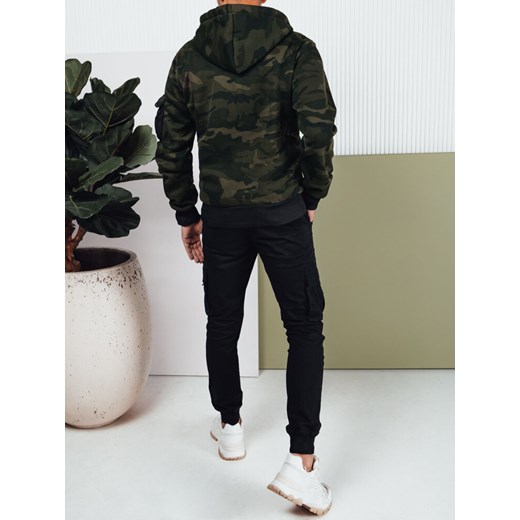 Bluza męska moro z kapturem zielona Dstreet BX5654 Dstreet XL okazyjna cena DSTREET.PL