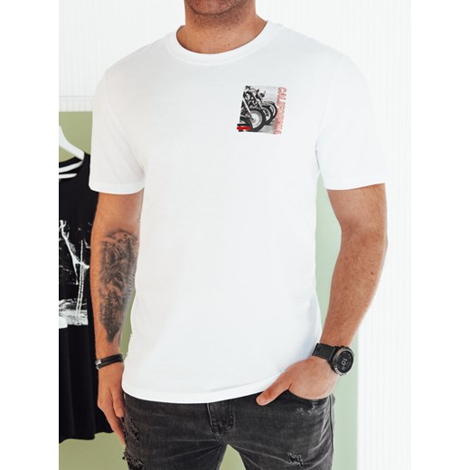 Koszulka męska z nadrukiem biała Dstreet RX5481 ze sklepu DSTREET.PL w kategorii T-shirty męskie - zdjęcie 171483577