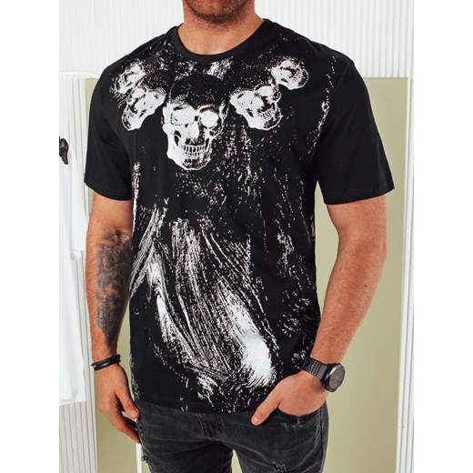 Koszulka męska z nadrukiem czarna Dstreet RX5378 ze sklepu DSTREET.PL w kategorii T-shirty męskie - zdjęcie 171483927