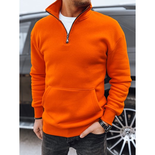 Bluza męska bez kaptura pomarańczowa Dstreet BX5669 ze sklepu DSTREET.PL w kategorii Bluzy męskie - zdjęcie 171483937