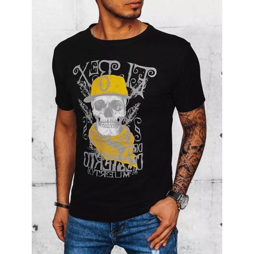 T-shirt męski z nadrukiem czarny Dstreet RX5091 ze sklepu DSTREET.PL w kategorii T-shirty męskie - zdjęcie 171484086