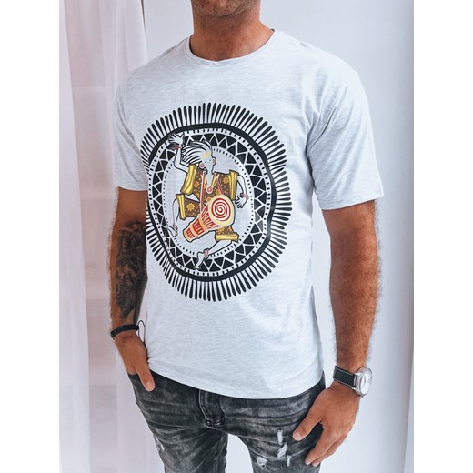 Jasnoszary t-shirt męski z nadrukiem Dstreet RX5300 ze sklepu DSTREET.PL w kategorii T-shirty męskie - zdjęcie 171484097