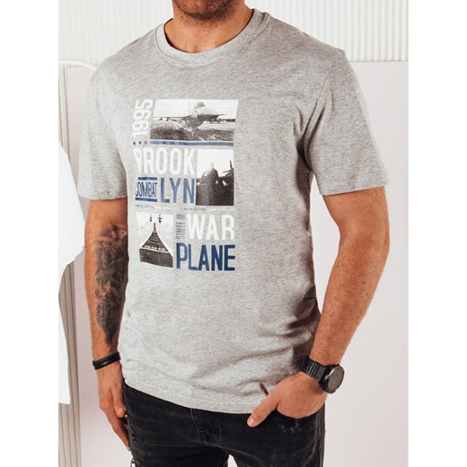 Koszulka męska z nadrukiem szara Dstreet RX5452 ze sklepu DSTREET.PL w kategorii T-shirty męskie - zdjęcie 171484229