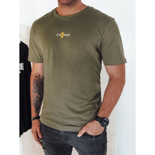 Koszulka męska z nadrukiem zielona Dstreet RX5462 ze sklepu DSTREET.PL w kategorii T-shirty męskie - zdjęcie 171484329
