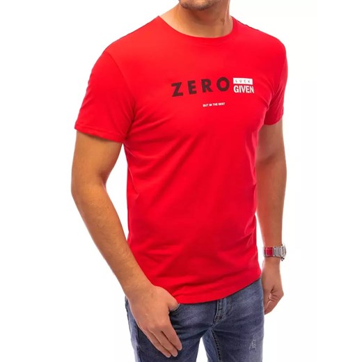 T-shirt męski z nadrukiem czerwony Dstreet RX4742 ze sklepu DSTREET.PL w kategorii T-shirty męskie - zdjęcie 171484627