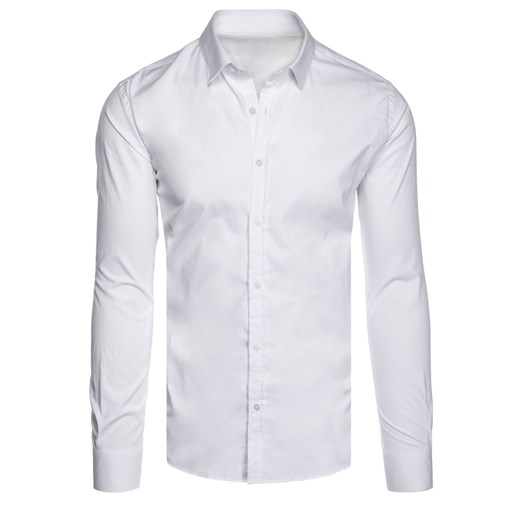 Koszula męska gładka biała Dstreet DX2540 ze sklepu DSTREET.PL w kategorii Koszule męskie - zdjęcie 171484668