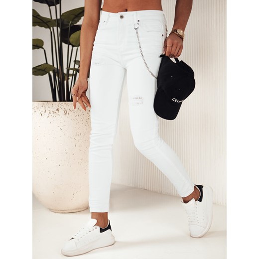 Spodnie damskie jeansowe ALEX białe Dstreet UY1878 ze sklepu DSTREET.PL w kategorii Jeansy damskie - zdjęcie 171484676