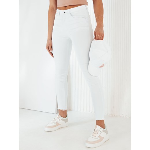 Spodnie damskie jeansowe NAVILES białe Dstreet UY1987 ze sklepu DSTREET.PL w kategorii Jeansy damskie - zdjęcie 171484779
