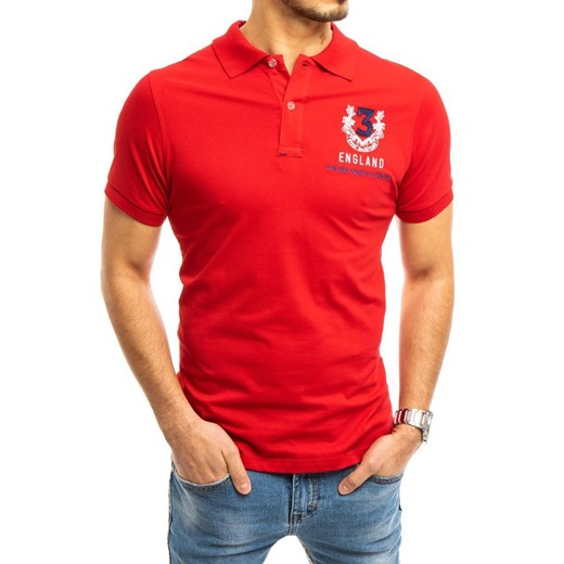 Koszulka polo męska czerwona Dstreet PX0357 ze sklepu DSTREET.PL w kategorii T-shirty męskie - zdjęcie 171485165
