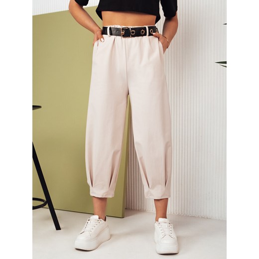 Spodnie damskie materiałowe BLAYS jasnobeżowe Dstreet UY2022 ze sklepu DSTREET.PL w kategorii Spodnie damskie - zdjęcie 171485486