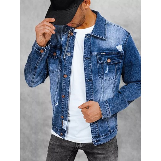 Kurtka męska jeansowa niebieska Dstreet TX4368 ze sklepu DSTREET.PL w kategorii Kurtki męskie - zdjęcie 171485687