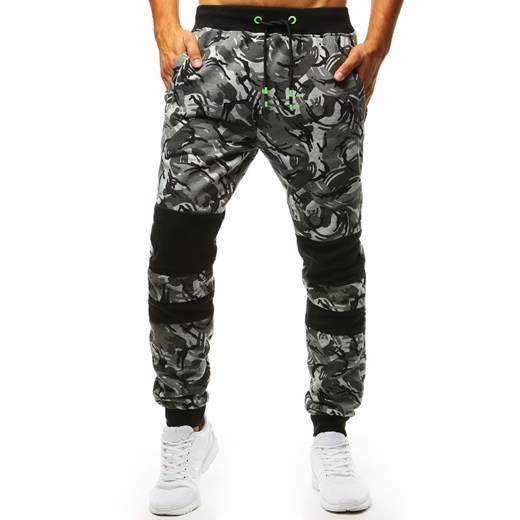 Spodnie dresowe męskie camo szare Dstreet UX3494 ze sklepu DSTREET.PL w kategorii Spodnie męskie - zdjęcie 171485755