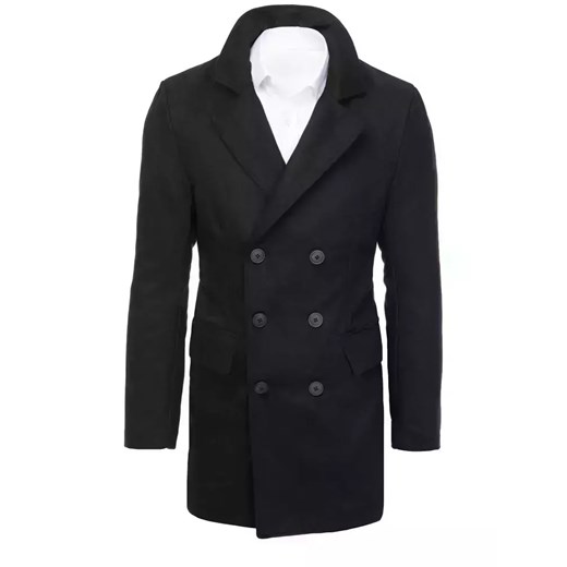 Płaszcz męski czarny Dstreet CX0434 ze sklepu DSTREET.PL w kategorii Płaszcze męskie - zdjęcie 171485939