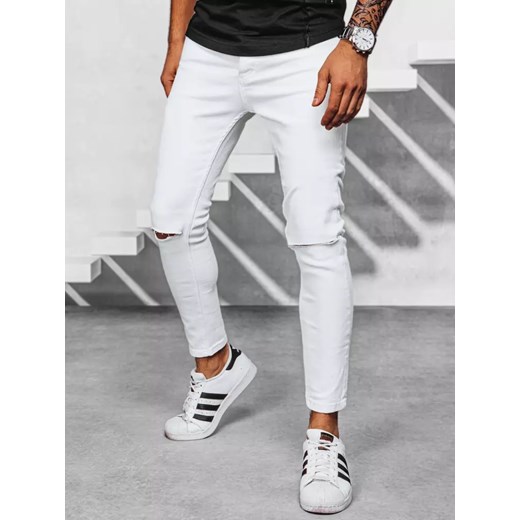 Spodnie męskie jeansowe białe Dstreet UX3922 ze sklepu DSTREET.PL w kategorii Jeansy męskie - zdjęcie 171485968