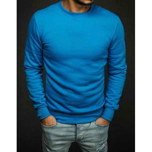 Bluza męska gładka niebieska Dstreet BX4386 ze sklepu DSTREET.PL w kategorii Bluzy męskie - zdjęcie 171486346