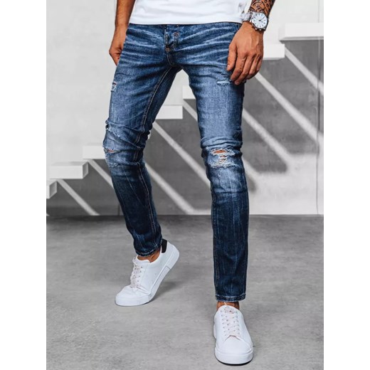 Spodnie męskie jeansowe niebieskie Dstreet UX3948 ze sklepu DSTREET.PL w kategorii Jeansy męskie - zdjęcie 171486387