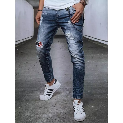 Spodnie męskie jeansowe niebieskie Dstreet UX3721 ze sklepu DSTREET.PL w kategorii Jeansy męskie - zdjęcie 171486485