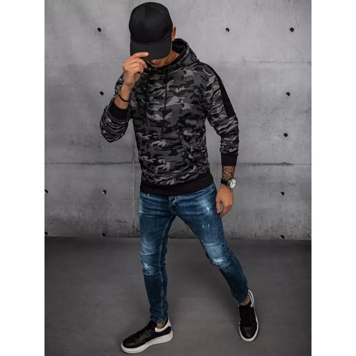 Bluza męska czarna Dstreet BX5546 Dstreet L wyprzedaż DSTREET.PL
