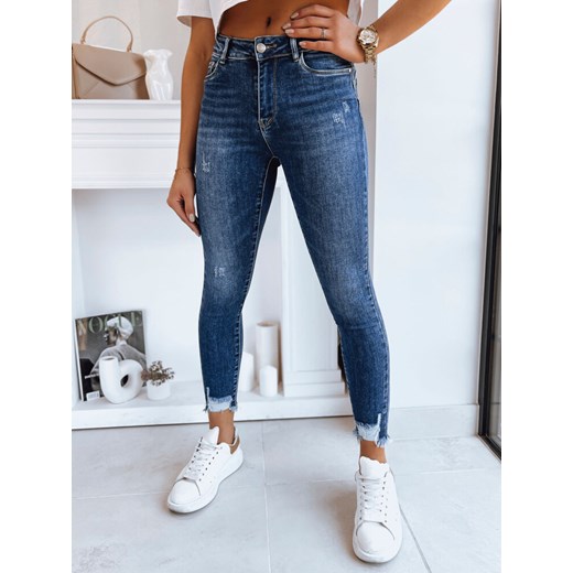 Spodnie damskie jeansowe skinny fit DURIN ciemnoniebieskie Dstreet UY1727 ze sklepu DSTREET.PL w kategorii Jeansy damskie - zdjęcie 171486537