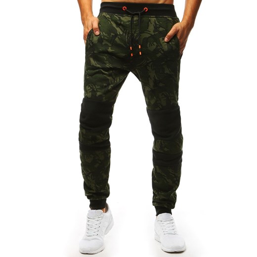 Spodnie dresowe męskie camo zielone Dstreet UX3495 ze sklepu DSTREET.PL w kategorii Spodnie męskie - zdjęcie 171486727