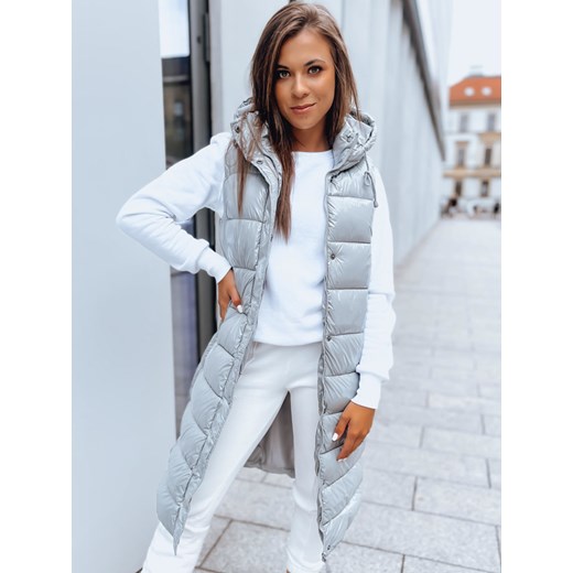 Kamizelka pikowana damska GANTINI srebrna Dstreet TY3744 ze sklepu DSTREET.PL w kategorii Kamizelki damskie - zdjęcie 171486769