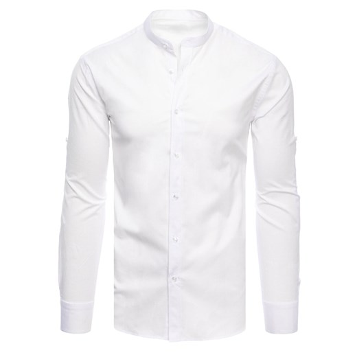 Koszula męska gładka biała Dstreet DX2487 ze sklepu DSTREET.PL w kategorii Koszule męskie - zdjęcie 171486865