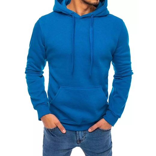 Bluza męska z kapturem błękitna Dstreet BX5081 ze sklepu DSTREET.PL w kategorii Bluzy męskie - zdjęcie 171486909