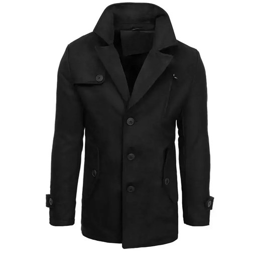 Płaszcz męski czarny Dstreet CX0440 ze sklepu DSTREET.PL w kategorii Płaszcze męskie - zdjęcie 171487405
