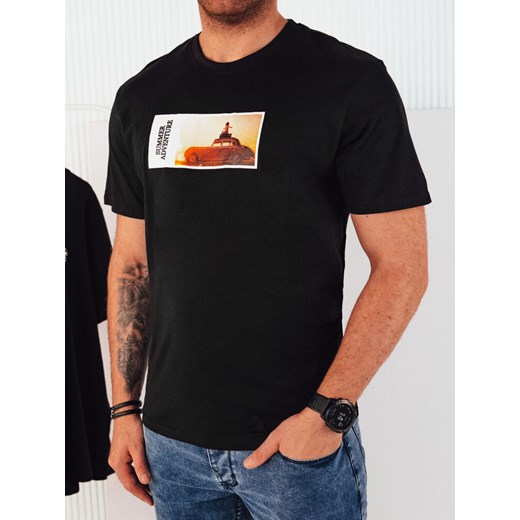 Koszulka męska z nadrukiem czarna Dstreet RX5485 ze sklepu DSTREET.PL w kategorii T-shirty męskie - zdjęcie 171487498