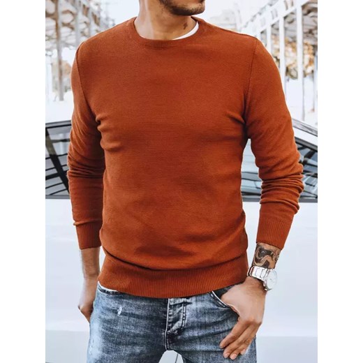 Sweter męski klasyczny rudy Dstreet WX1936 ze sklepu DSTREET.PL w kategorii Swetry męskie - zdjęcie 171487526